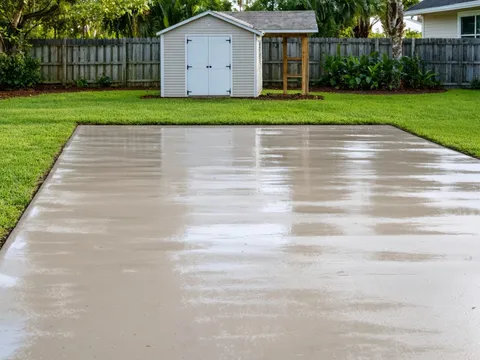 Finished 3000 PSI Standard Mix concrete slab at a Florida residential project