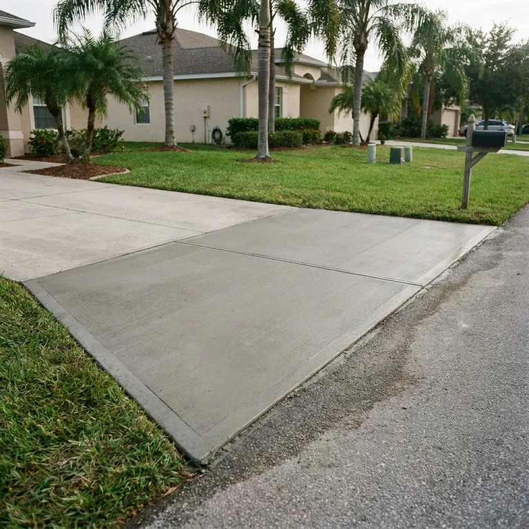 Driveway Aprons & Extensions poured with metered small-load concrete in Florida