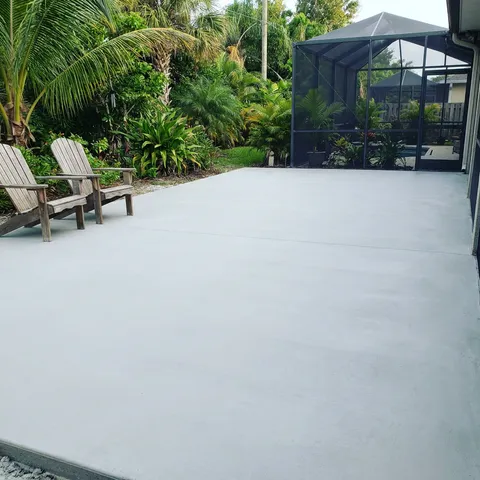 Finished 3000 PSI Fiber-Reinforced concrete slab at a Florida residential project