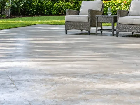 Finished 3000 PSI Fiber-Reinforced concrete slab at a Florida residential project