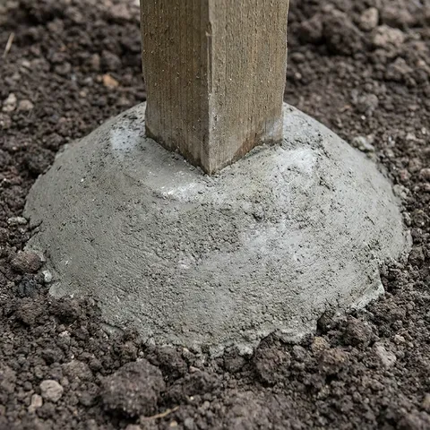 Freshly placed Fence Post Mix (2500-3000 PSI) concrete surface being finished