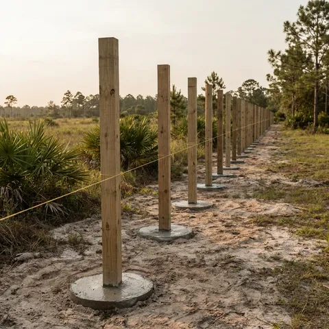 Finished Fence Post Mix (2500-3000 PSI) concrete slab at a Florida residential project