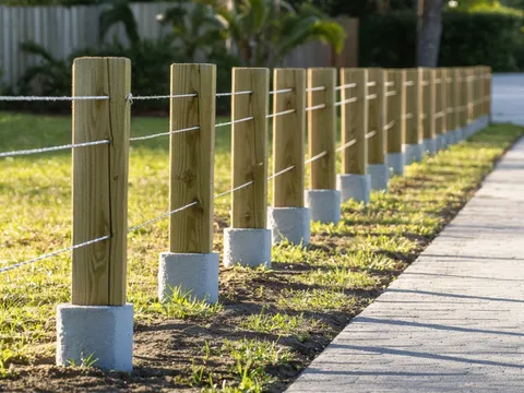 Finished Fence Post Mix (2500-3000 PSI) concrete slab at a Florida residential project